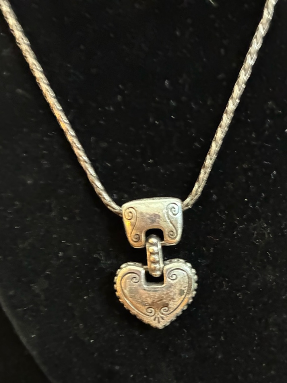 Vintage Brighton SilverTone  Chain
Necklace Heart Pendant - Picture 4 of 10